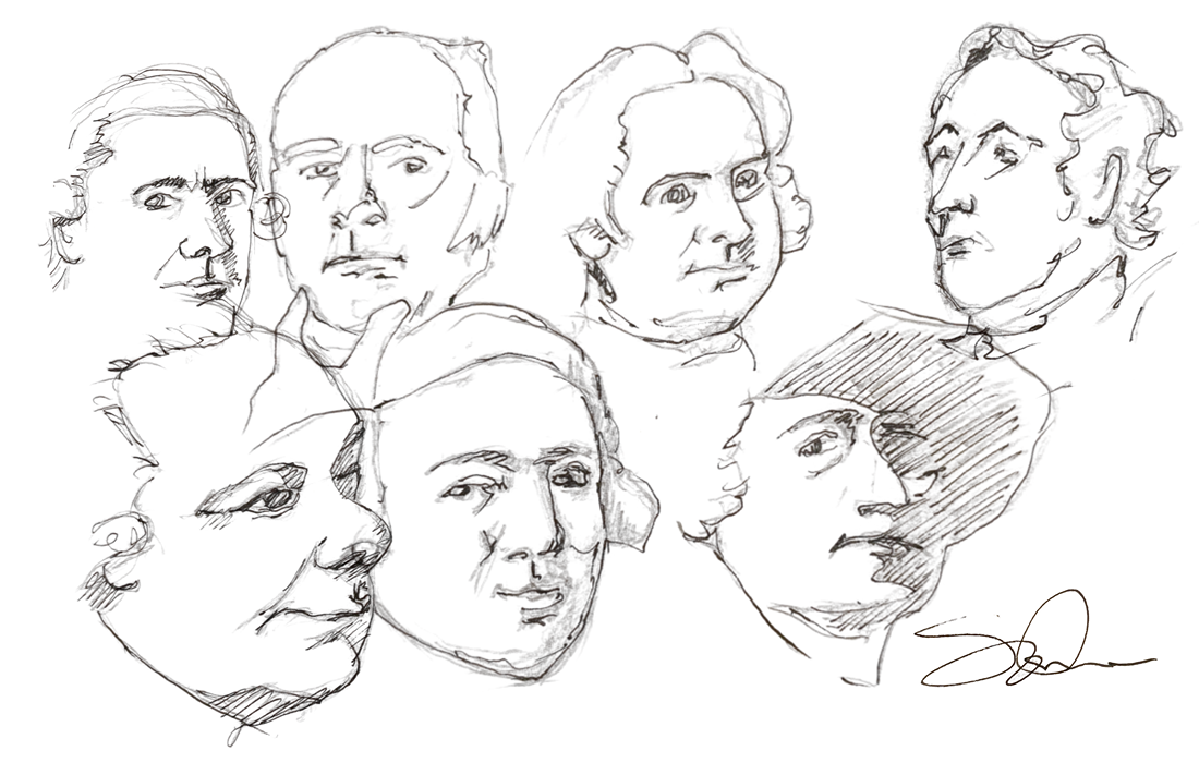 Seven Sketches of Eighteenth Century Artists